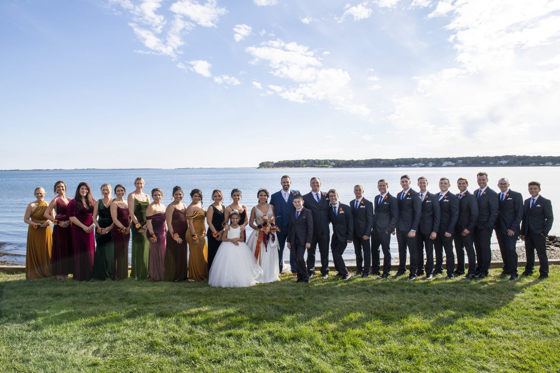 Waterfront wedding celebration at Ocean View Terrace Inn on Shinnecock Bay, Hampton Bays, NY